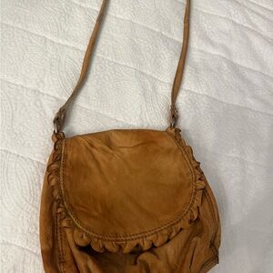 Lucky Brand Brown Ruffled Crossbody Bag